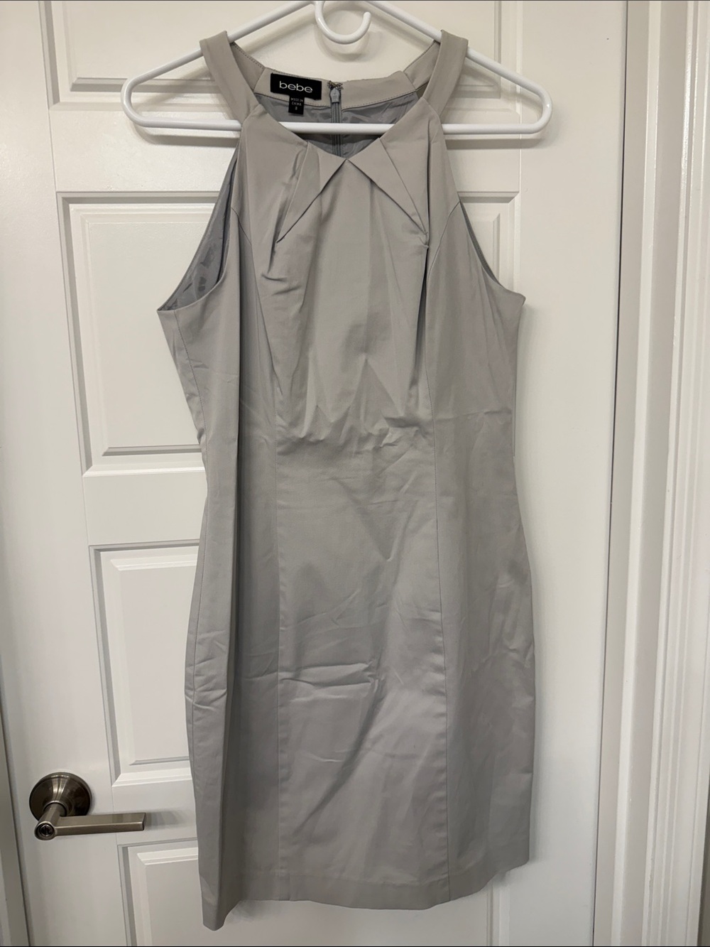bebe Light Gray Halter Dress